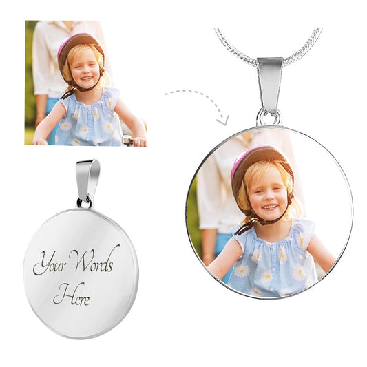 Round Photo Memorial Necklace