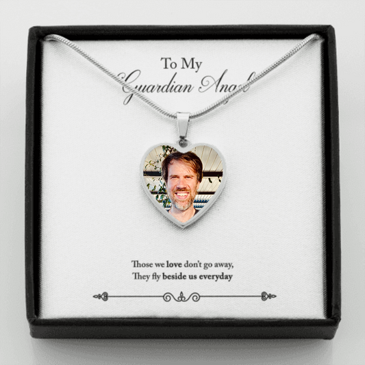 Heart Photo Necklace - To My Guardian Angel