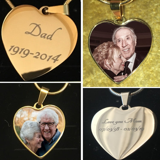 Photo Memorial Heart Necklace